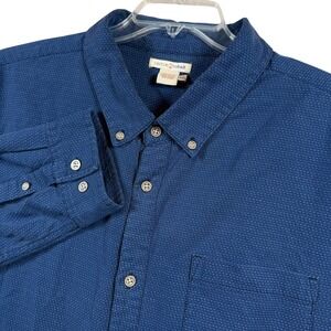 Carbon 2 Cobalt Mens Blue Dotted Long Sleeve Button Down Shirt Size XXL